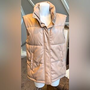 Abercrombie & Fitch Faux Leather Puffer Vest